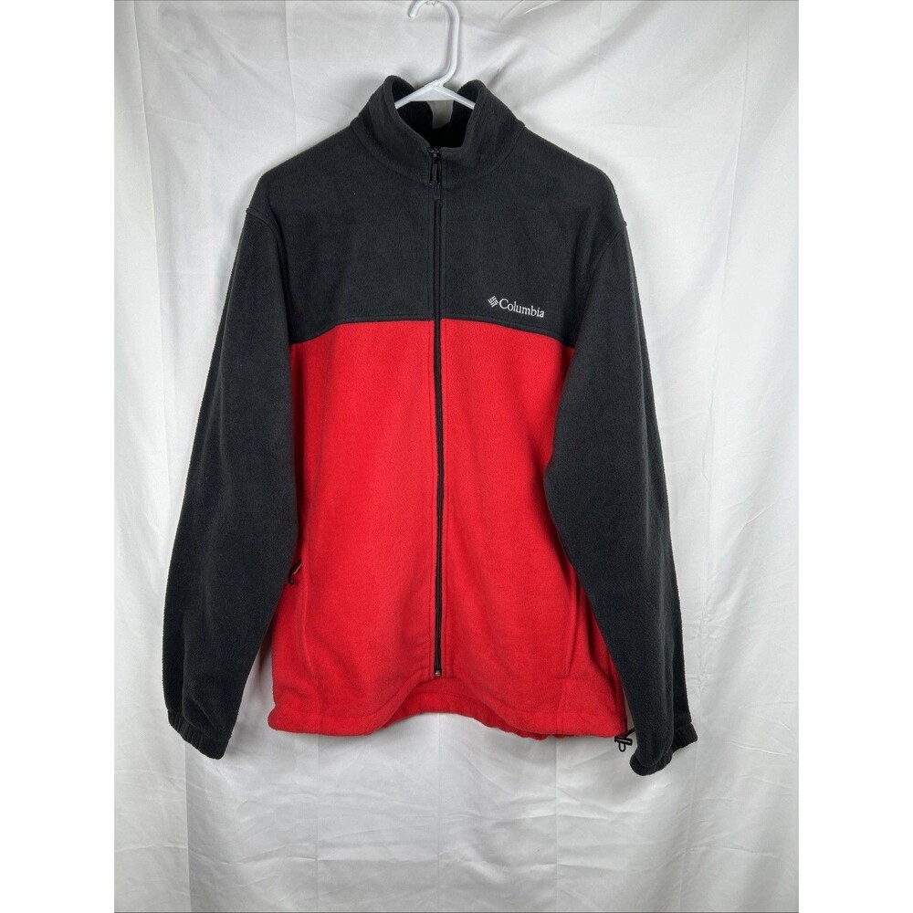 Columbia Mens 2.0 Full Zip Fleece Jacket Large Red Black Fleece Outdoors